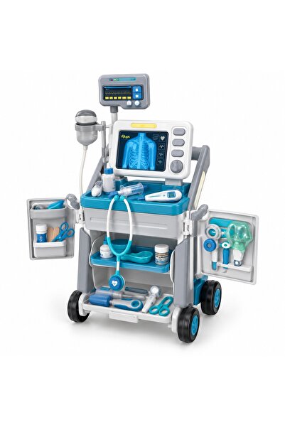Toy Set de joacă Doctor cu cărucior medical mobil și accesorii, 3+ ani, Albas...