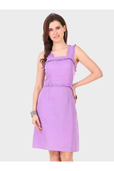 HOUSE OF RAELI By Styli فستان أرجواني بدون أكمام بقصة A-Line بطول الركبة