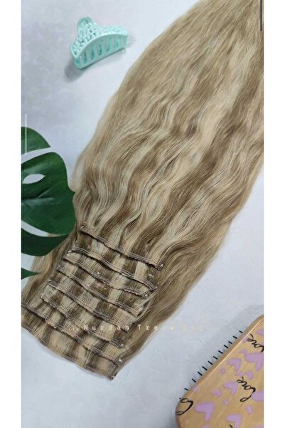 Nurdan Trend Peruk Gerçek Saç 8 Parça Çıtçıt Set 170 gr. Röfleli Renk (65-70c...