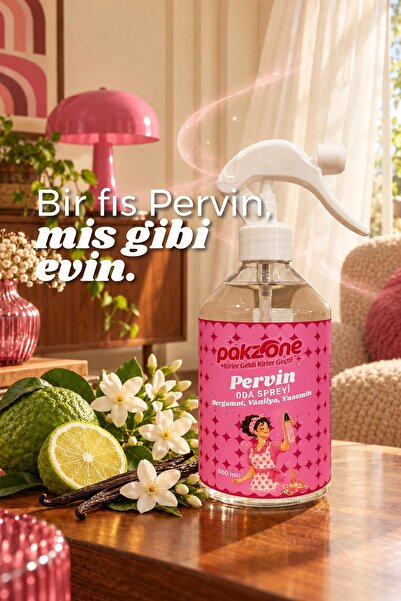 Pakzone Oda ve Çamaşır Spreyi Oda Kokusu Pervin 500 ml