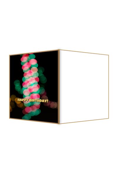 OEM Birthday Card Bokeh Party Lights, Festive Design, Premium Cardboard