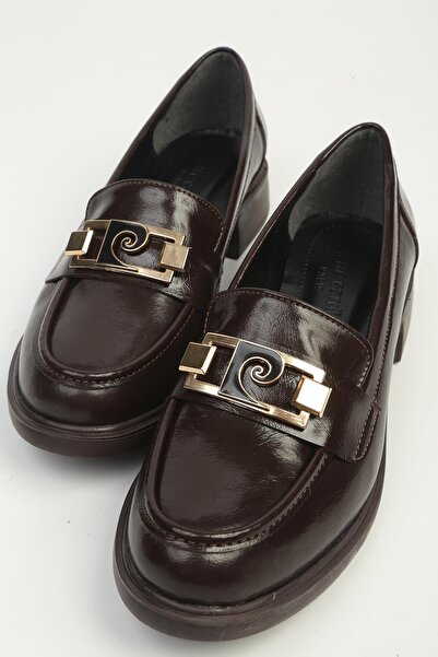 Pierre Cardin Kahverengi Rugan Kalın Taban Metal Tokalı Kadın Loafer Ayakkabı...