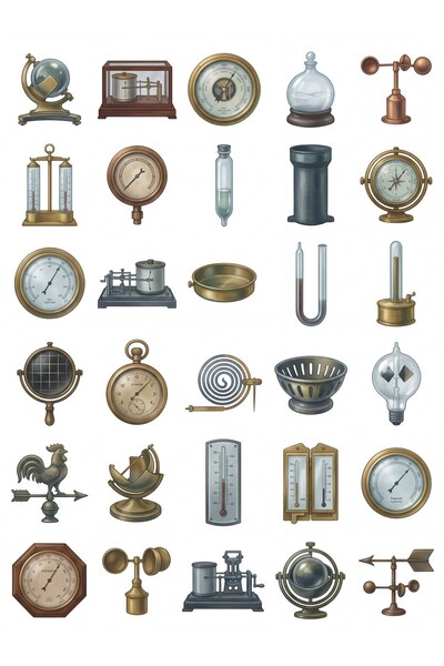 dekorif 30 Pieces of Vintage Meteorological Sticker Set - for Laptop, Noteboo...