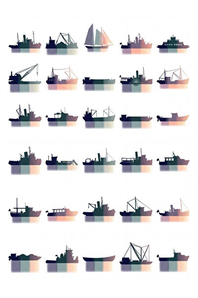 dekorif 30 Pieces Vintage Port Ships Sticker Set - Laptop, Notebook, Water Bo...