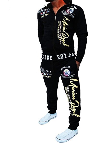 GENERAL HHGKED Men 's Casual Tracksuit Hooded Full Zip Elastic Waistband Swea...