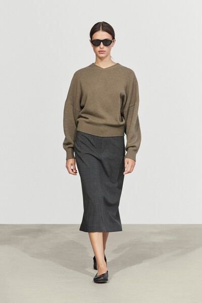 Massimo Dutti %100 Yün Oversize Triko Kazak