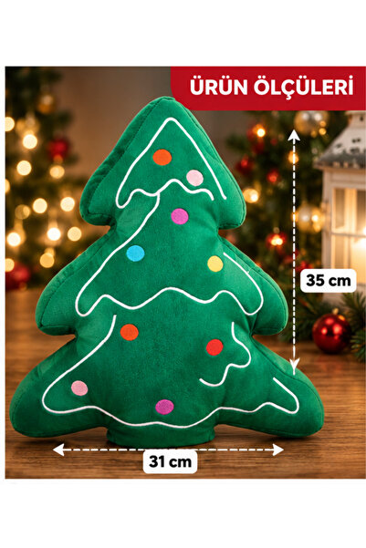 LRS STORE Yılbaşı Peluş Çam Ağacı Oyuncak 35 cm– Noel Temalı Yeniyıl Ağacı -P...