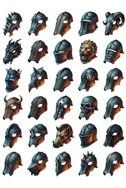 dekorif 30 Pieces Medieval Horse Armor Sticker Set - Laptop Case Notebook