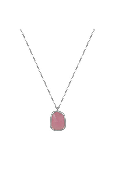 Peach Jewelry Κολιέ από ασήμι 925 με συνθετικό ρουμπίνι