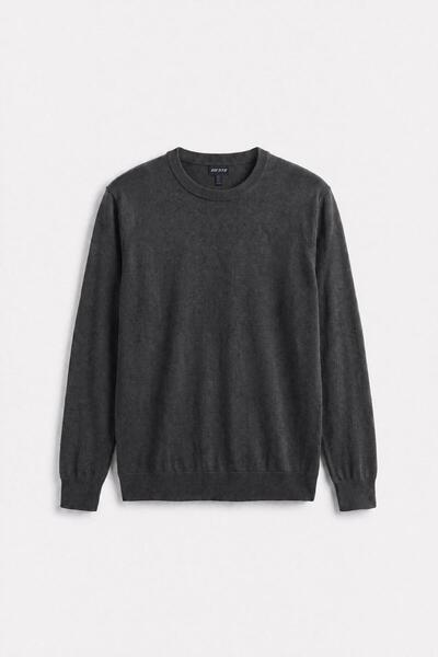 GIESTO basic™ UZUN KOL BİSİKLET YAKA ANTRASİT TRİKO T-SHIRT