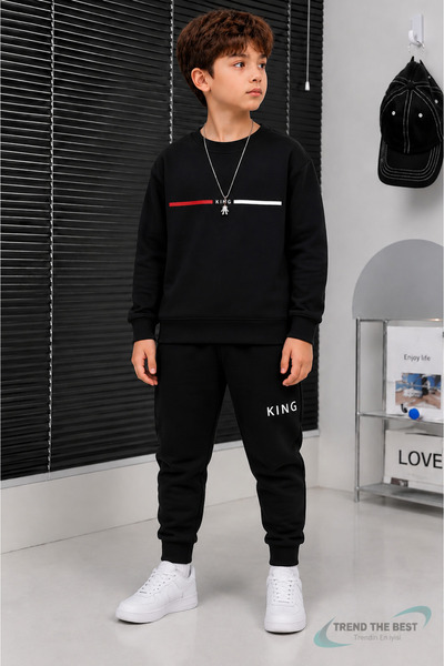 TREND THE BEST Trendin En İyisi Trening negru unisex pentru iarnă, pentru fet...