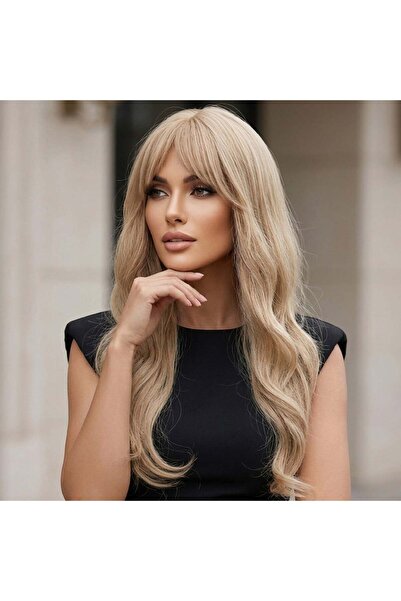 Nurdan Trend Peruk Wavy long bangs fiber synthetic wig - light honey blonde
