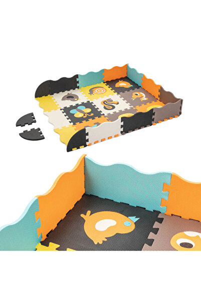 SOLLUXE Covoraș puzzle din spumă 25 piese, țarc de joacă și saltea educativă pentru copii, 114x114 cm