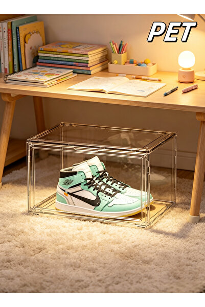 Generic Installation-free multi-layer shoe storage box - transparent visible ...