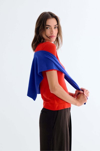 Silk and Cashmere Galaksi Mavisi Lilly Saf Kaşmir Kazak Atkı