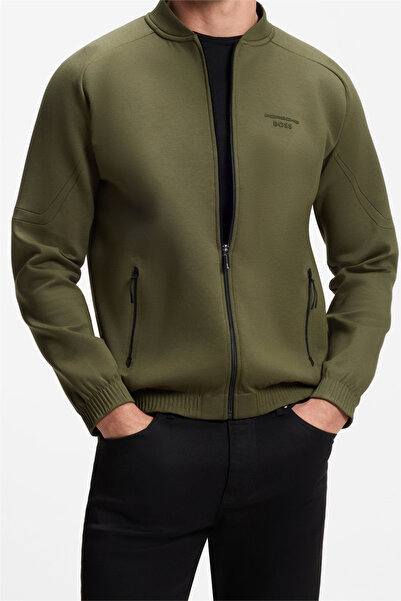 BOSS Sw Ps Spirit70 Bo Erkek Fermuarlı Sweatshirt Yeşil