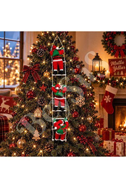 BeySüS Yılbaşı Tırmanan Noel Baba 125 cm 3lü