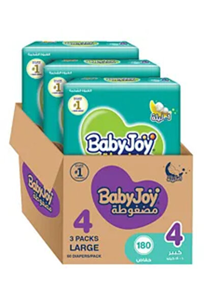 BabyJoy Diapers with Compressed Diamond Pad, Jumbo Pack, Size 4, 3 Packs - 18...