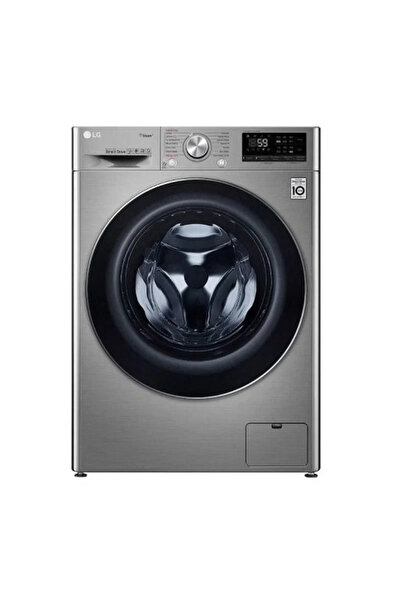 LG غسالة ملابس أوتوماتيكية ذات تحميل أمامي سعة 9 كجم مع مجفف سعة 6 كجم لون فض...