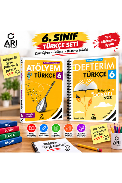 Arı Yayıncılık 6. Sınıf Türkçe Atölyem + Defterim Türkçe Seti