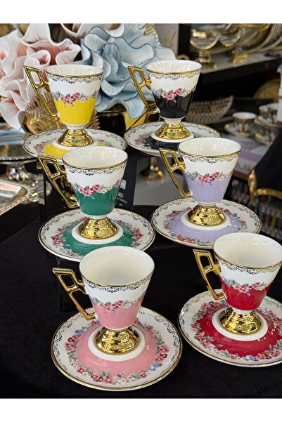 LOKMAN ZÜCCACİYE SHOWROOM Kosova Valencia Colorful Standing Coffee Cup Set 90...