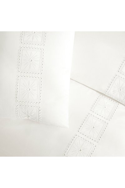 Linens White Collection Monoli UC Pamuk Jakar Çift Kişilik Nevresim Takımı Beyaz