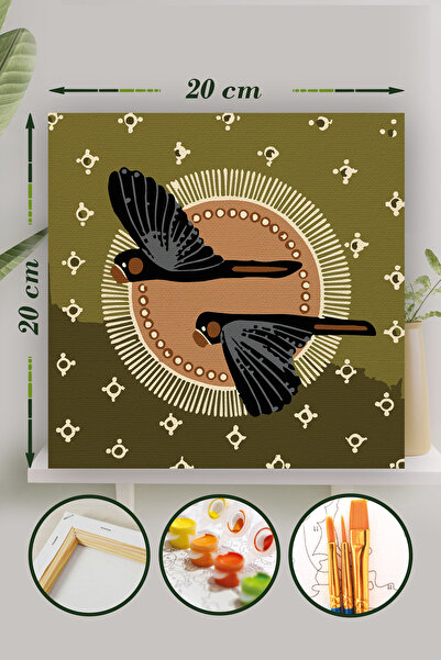 Palmiye Hobi & Sanat Sayılarla Boyama 20x20 Cm Tuval Seti Fırça Boya Dahil Çı...