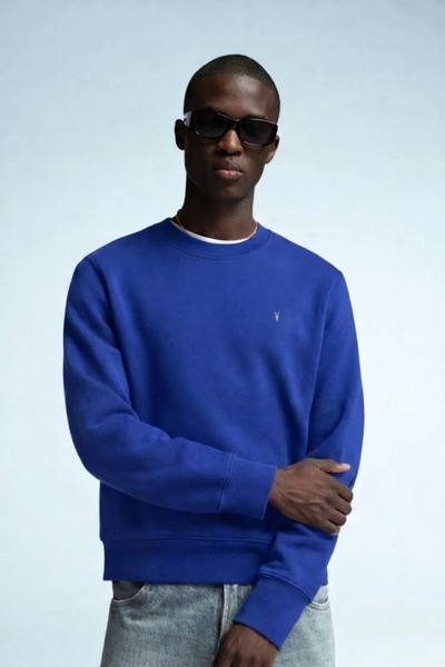 COMBİNE MİCHAİL Men's Embroidered Bright Blue Sweatshirt