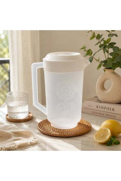 Home By SS 3L Plastic Water Jug Set with Lid & 4 Glasses | Multipurpose Beverage Pitcher for Water, Juice, Lemonade, Iced Tea & Cold Drinks