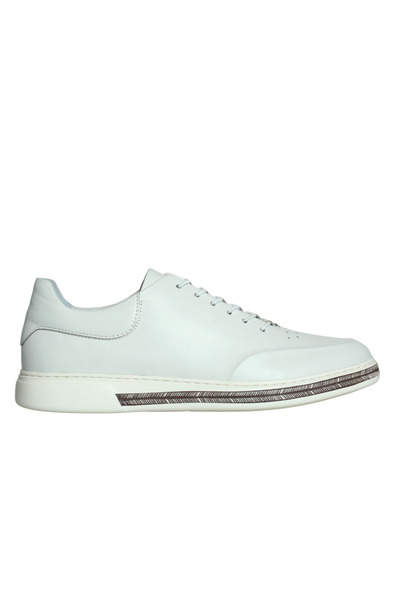 Platin White Leather Men's Casual Shoes