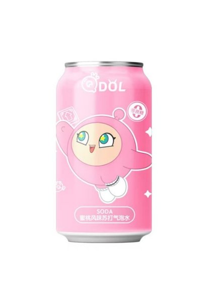 QDOL Soda Bubble Water Peach Flavor 330ml – Refreshing Peach Flavored Sparkli...