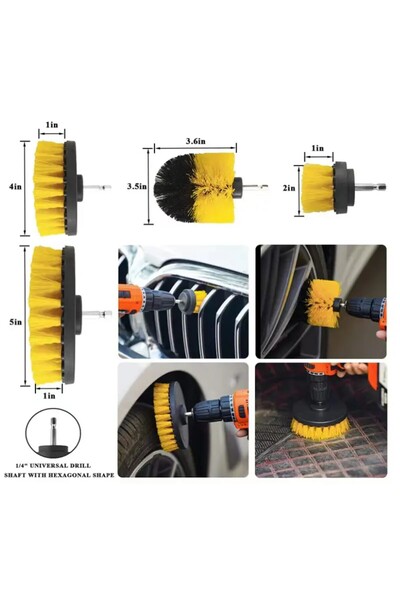 OEM Set spalare auto, 23 piese, perii bormasina, detailing interior exterior,...
