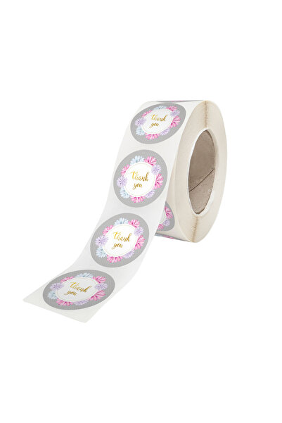 Papette Rola 200 Stickere/Etichete autoadezive Rotunde Model Thank You Colorf...