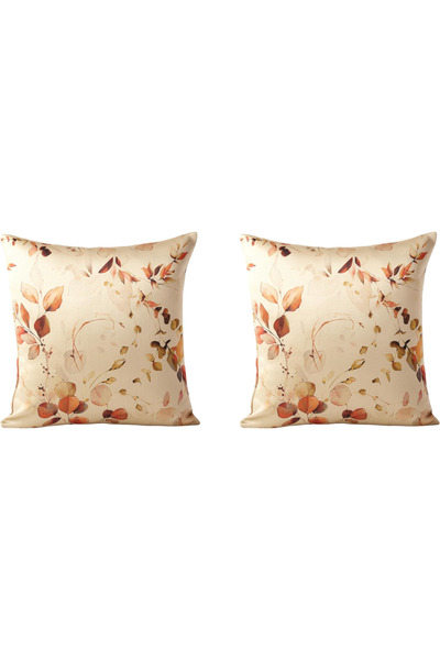 OtherMax Huse de Pernă Decorative cu Flori Portocalii 2 buc 50x50cm — huse ca...