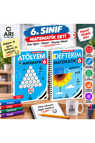 Arı Yayıncılık 📚 6. Sınıf Matematik Atölyem + Defterim Matematik Seti