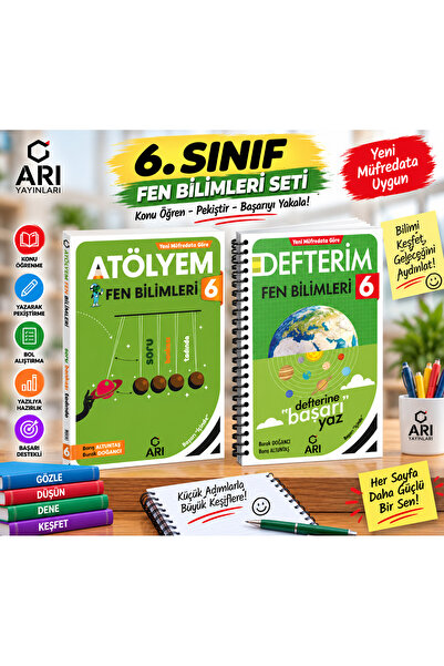 Arı Yayıncılık 📚 6. Sınıf Fen Bilimleri Atölyem + Defterim Seti