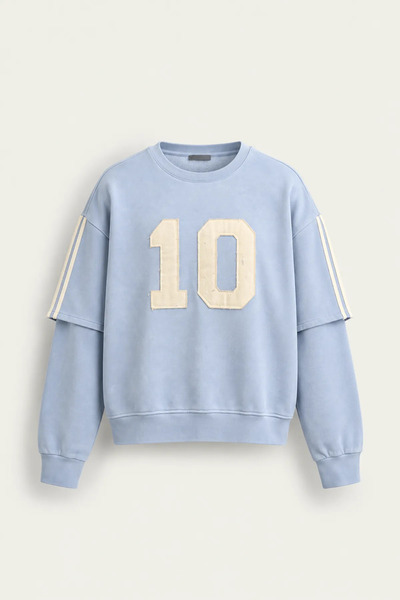 no7man Arlo - Baby Blue - Crew Neck 100% Cotton - Men's Sweatshirt