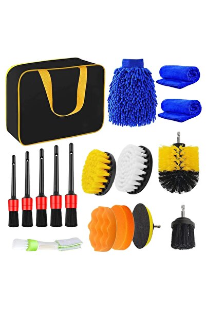 OEM Set pensule detailing auto, 24 piese, perii interior exterior, gel curata...