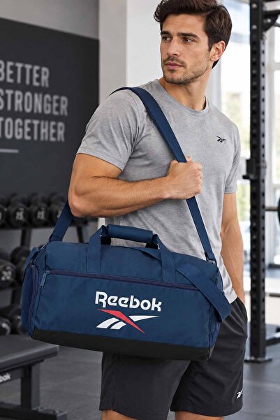 Reebok Тъмносиня спортна чанта с отделение за обувки и презрамка за рамо 46x2...