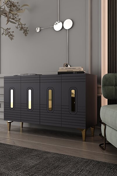 Dekortis Home Dekor 120DHDK8AA LUNA LAZER PLEKSİ DESEN KONSOL ve TV SEHPASI, ...