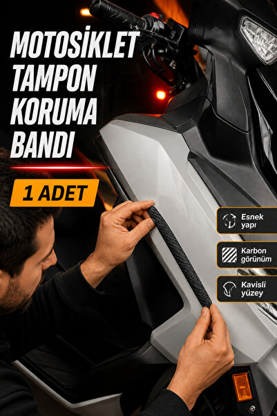 Beppu 2'li Yapışkanlı Tampon Koruma Şeridi Siyah Karbon Desenli Esnek Araba K...