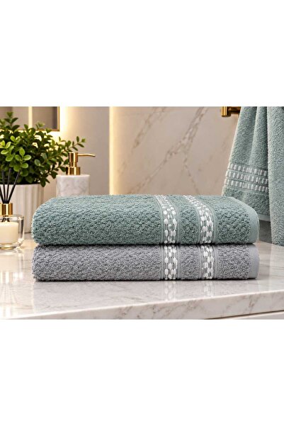 New Cotton Home منشفة حمام مكونة من قطعتين مصنوعة من القطن بنسبة 100%، مقاس 9...