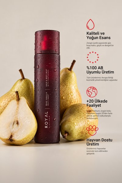 Royal Platinum Body Mist Pear Vanilla (Vücut ve Saç Spreyi) EDP 250 ML | Tatlı Seri