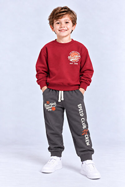 AHENGİM Boys' Basketball Printed 2-Piece Tracksuit Set Sweatshirt and Bottom ...