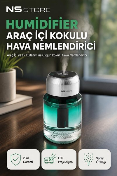 Araç İçi ve Ev Kullanımına Uygun Yıldızlı Projeksiyonlu Soğuk Buhar Nemlendirici