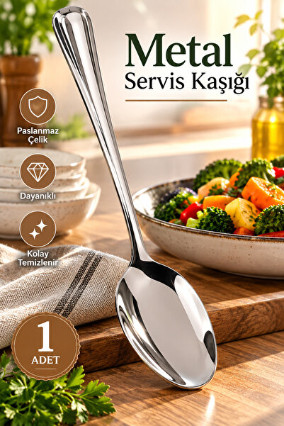 House Bird Metal Servis Kaşığı Paslanmaz Çelik Sebze Yemek Sunum Kaşığı 1 Adet