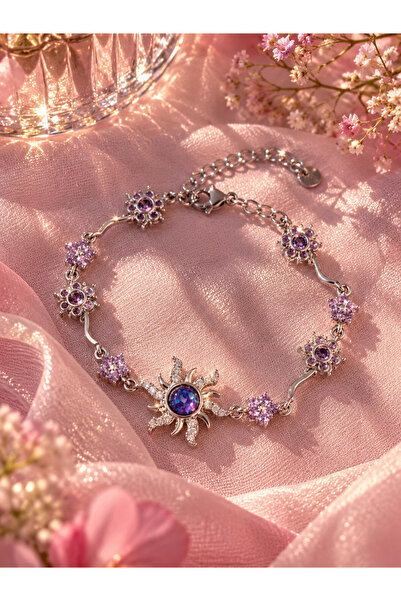 h&b design jewel Lilac Opal Stone Sun Bracelet