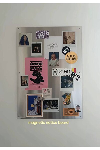 THE LONGEVITY Paslanmaz Çelik Moodboard (Vida delikli) / Magnetic Board/Anı P...