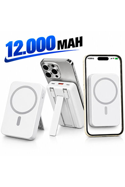 BRAVİON 12.000 mAh Manyetik Powerbank 15W Kablosuz Hızlı Şarj, 22.5W Hızlı Şa...