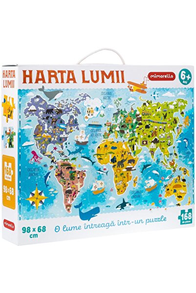 Mimorello Joc educativ Puzzle Mimorello: Harta lumii